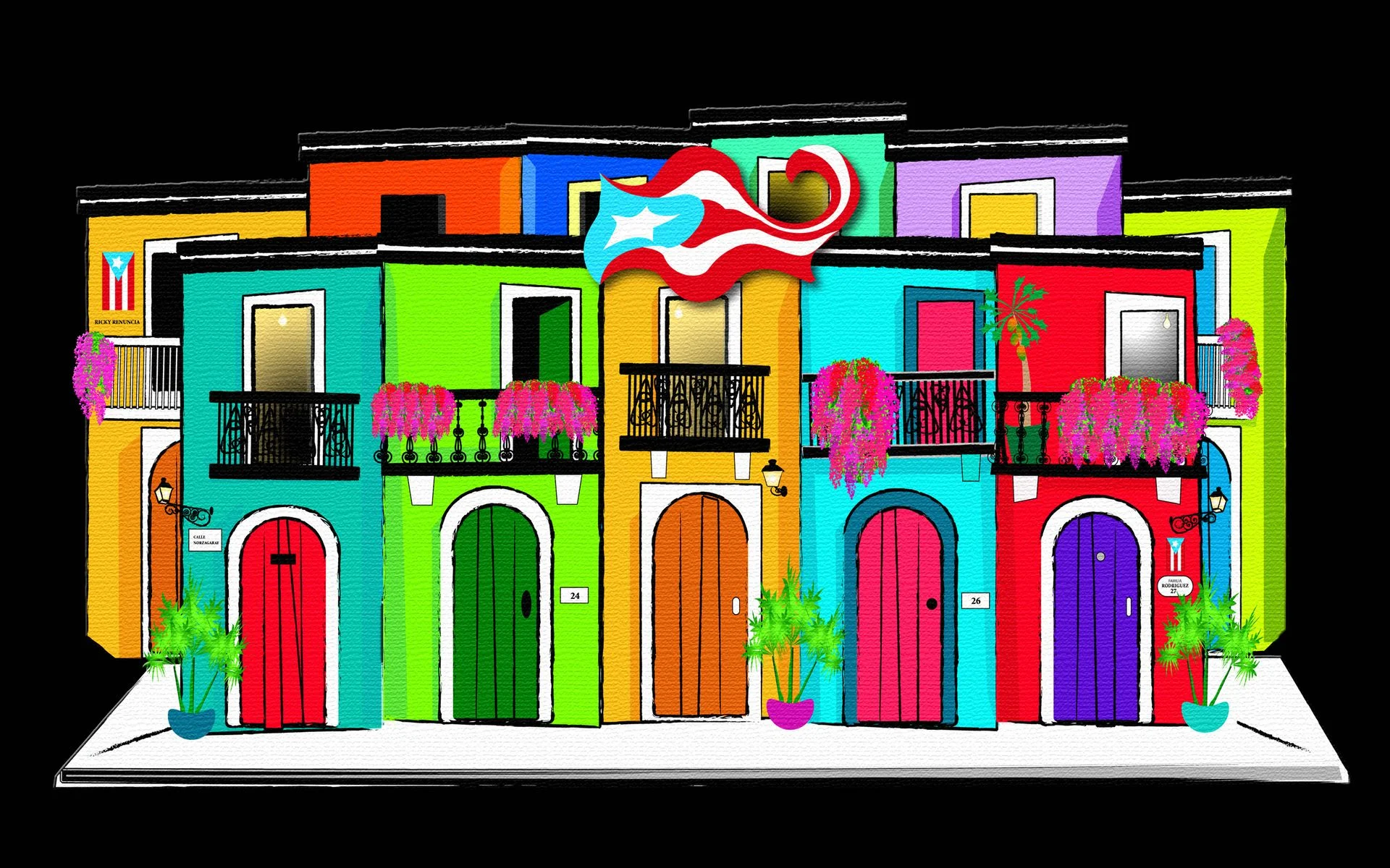 Artista - Despacito por San Juan - Ilustración digital - 18 x 24