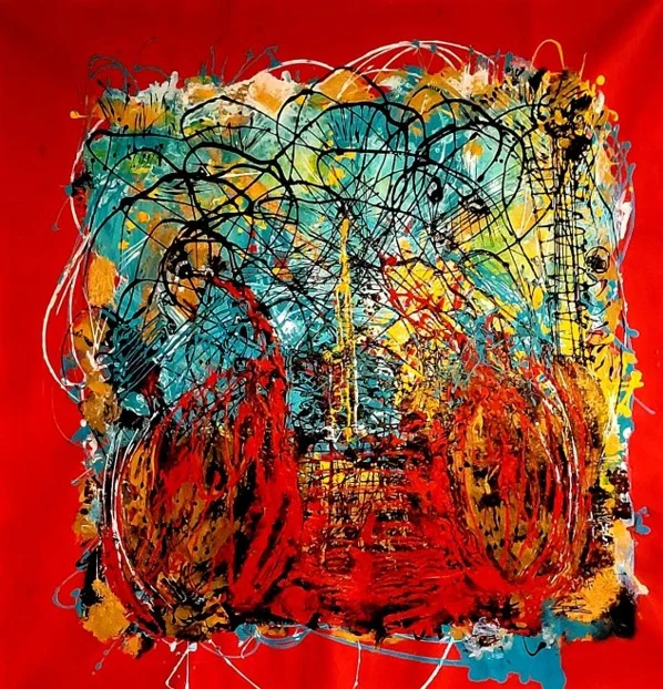Artista - Dos almas - Acrílico sobre lienzo y hojas de oro - 40 x 40
