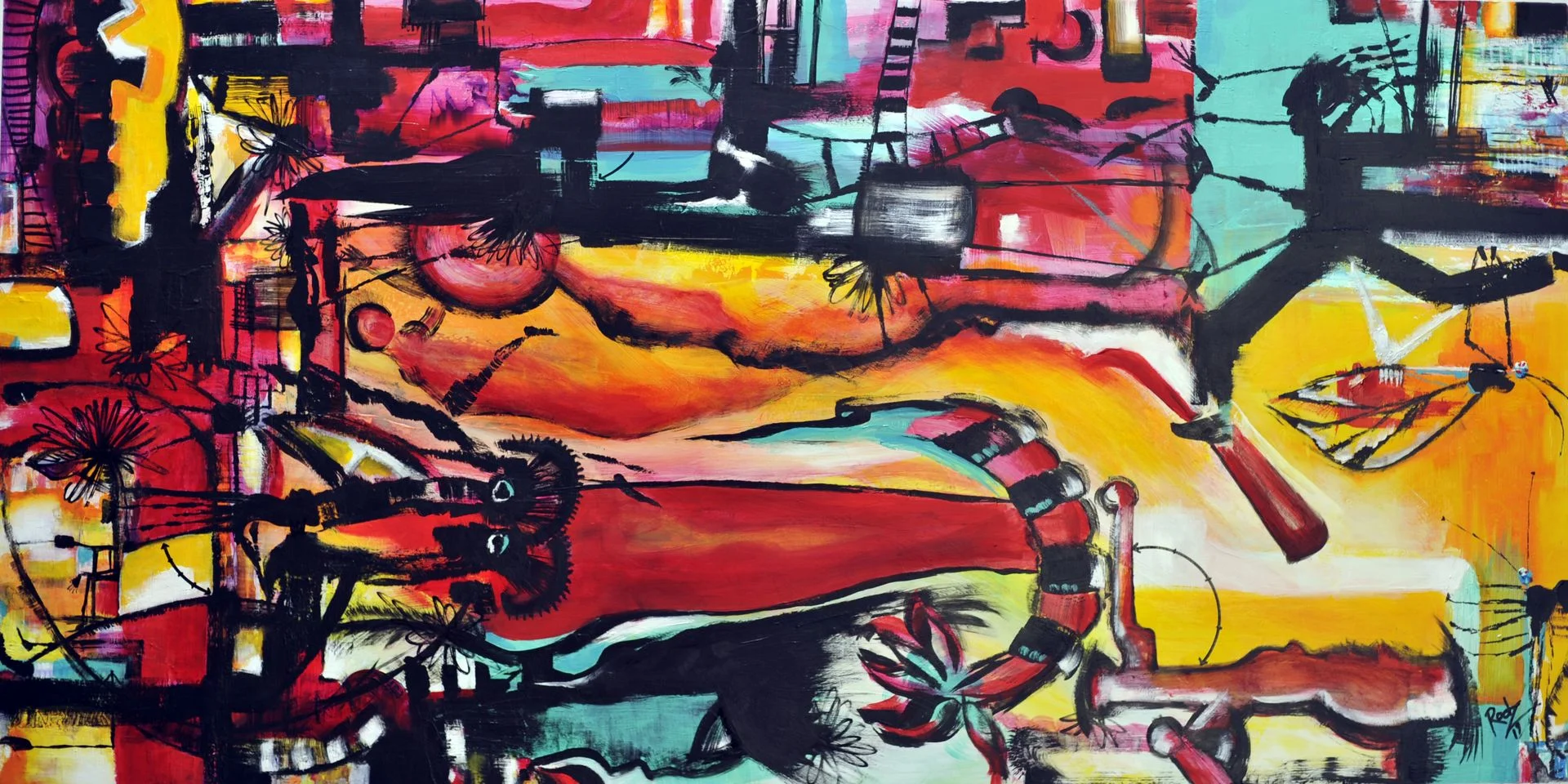 Artista - El laberinto de las coincidencias - Acrílico sobre PVC - 24 x 48