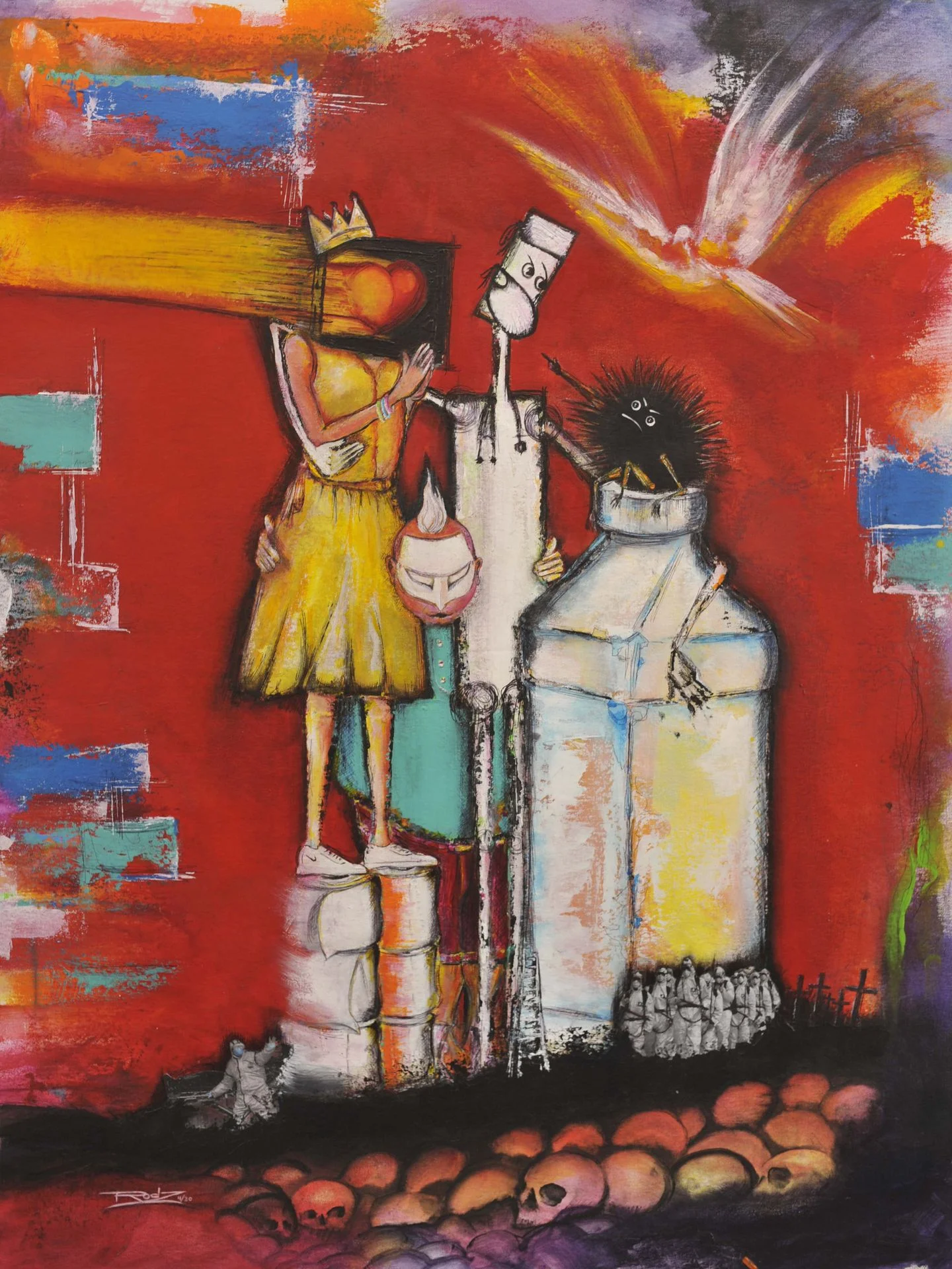Artista - La Historia 2 Pandemia - Medio mixto sobre lienzo - 30 x 40