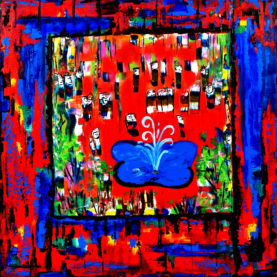 Artista - La plaza de los hipócritas - Acrílico sobre lienzo - 30 x 30