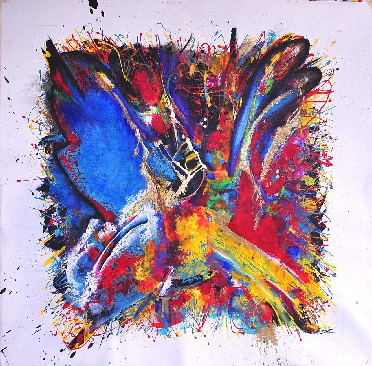 Artista - Metamorfosis - Acrílico sobre lienzo y hojas de oro - 40 x 40