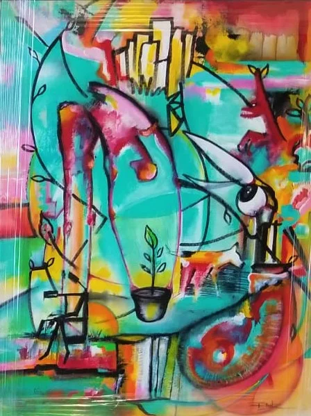 Artista - El Jardín de los olvidados - Acrílico sobre PVC - 24 x 48
